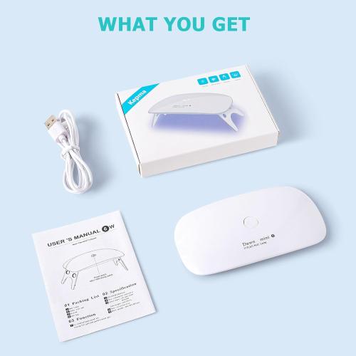 Kepma UV LED Nail Dryer Mini lamp Portable Curing Light for Gel Nail Polish,6w(White)