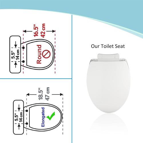 SS114 Toilet Seat Replacement Compatible with TOTO, Elongated Soft Close | Toilet Seat for SS154/SS204/SS214/SS224, Transitional Heavy Duty Oval Toilet Seats, 2-Pack Toilet Bolts and Nuts, White