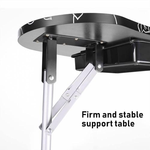 LEIBOU Professional 36''L Portable & Foldable Manicure Table Nail Technician Desk Workstation Manicure Table with Magnifier USB LED Table Lamp,Rolling Wheels,Drawer,Sponge,Free Carrying Bag (Black)