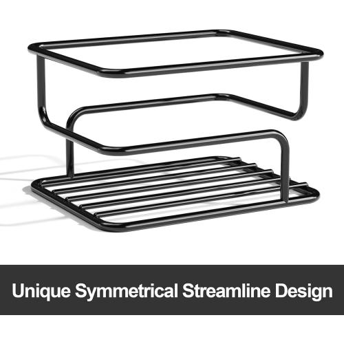 SRIWATANA Shower Caddy Hanging Over Head, Bathroom Shower Organizer Shower Rack Holder with Hooks for Razors - Black