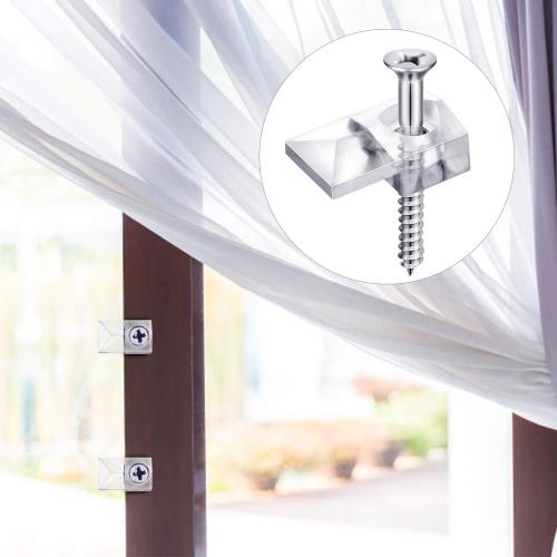 Blulu 20 Pack Mirror Holder Clips for 6 mm in (6/25) Glass Mirror Hanging Kit for Wall Mounting Hanging Retainer Fasteners with Screw and Anchors for Fixing Cabinet Door(Classic Style)