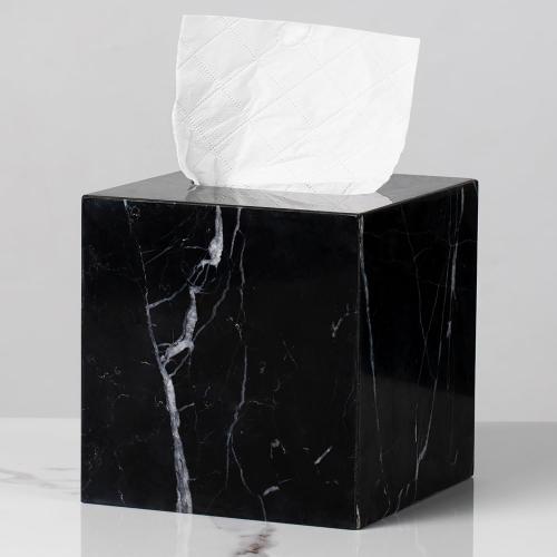 color gray Marble Tissue Box Cover, Square Heavy Duty Napkin Holder, Removable Tissue Box with Acrylic Board Bottom, Premium Napkin Holder for Bathroom, Living Room, Bedroom, Office, Toilet