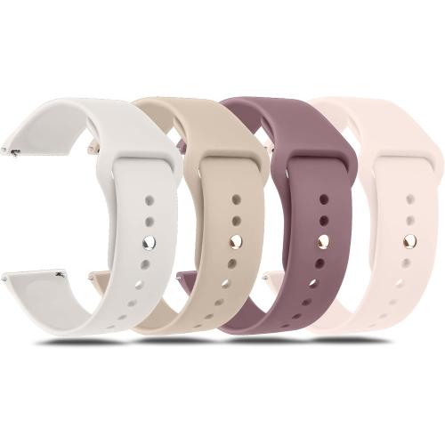 Amzpas 20mm 22mm Watch Bands Quick Release Watch Straps, 4 Pack Soft Silicone Replacement Sport Watch Wristbands for Women Men