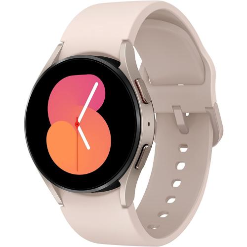 SAMSUNG Galaxy Watch 5 40mm Bluetooth Smartwatch w/Body, Health, Fitness and Sleep Tracker, Sapphire Crystal Glass, Enhanced GPS Tracking, US Version, Pink Gold Bezel w/Pink Band (Renewed)