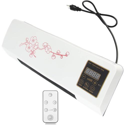 White With Red Flower Bedroom Wall Mounted Air Heater Space Saving Warm Air Blower for Bedroom Shower Room (Plug 110V)