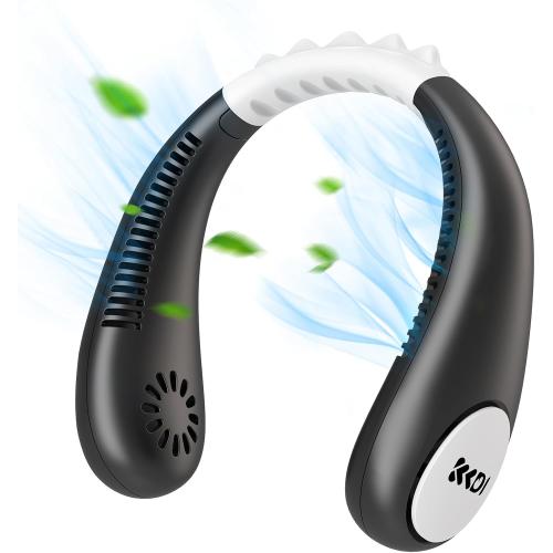 Kids Neck Fan, Portable Bladeless Fans for Kid 4-14Y Girls & Boys, 2600mAh USB Personal Mini Cooling Fan for Travel/Camping/Study, 4 Speeds, Lightweight, Compact, Perfect Summer Gifts for Kids