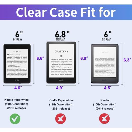 Clear Case Fit for Kindle Paperwhite (10th Generation, 2018) 6 Transparent Cover, Ultra-Thin Protective Back Shell with Thick Corners for Kindle Paperwhite 4 (10th Gen) (Transparent)