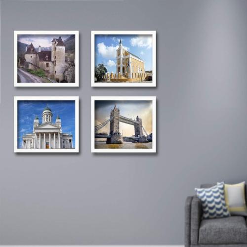 16x20inch Picture Frame 2 Pack White Solid Wood Display Pictures 12x16 with Mat or 16x20 Wall Without Mounting Photo Frames（2pcs）