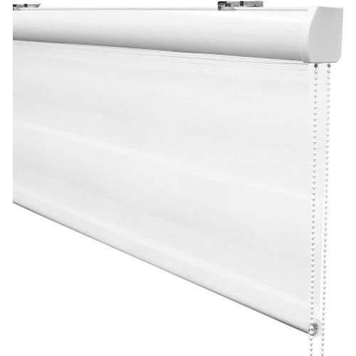 SUNWAY Corded Zebra Roller Blinds for Windows, Dual Layer Zebra Roller Sheer Blind, Easy Light Control for Privacy Light Filtering Roller Shades for Windows (19 W x 72 H, White)