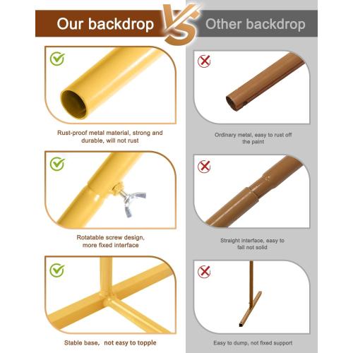 Metal Arch Backdrop Stand Set of 3, Gold Wedding Arch Stand for Wedding Ceremony Decoration