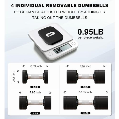 15LB 20LB 50LB Adjustable Dumbbell Set, 4 in 1 Free Weights Dumbbells Set for Women Men Hand Weights Sets Adjust Dumbbell Weight Sets for Home Gym Exercise Workout Strength Training Equipments