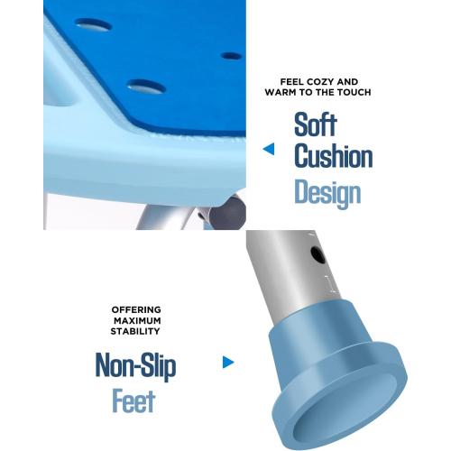Shower Chair for Inside Shower with Removable Back, Adjustable Shower Stool