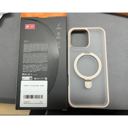 TORRAS Desert Titanium for iPhone 16 Pro Max Case, [Military Grade Drop Tested][Fit for MagSafe] [Built-in Stand] Translucent Slim Soft Edge Case for iPhone 16 Pro Max 6.9 2024, Rose Gold