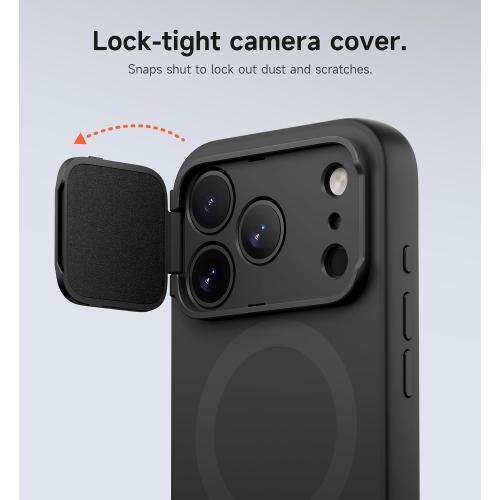 SURITCH for iPhone 17 Pro Case with Camera Control Cover, Camera Cover and Adjustable Kickstand, Compatible with MagSafe, Shockproof Bumper Protective Cases 6.3 Inch, Black