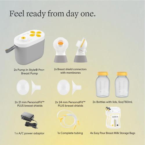 Medela Pump in Style Pro  Double Electric Breast Pump, Hospital Grade | Hospital Performance, Bottles & Flanges, Enhanced Comfort, BPA-Free, Rechargeable, Lightweight, Compact & Portable