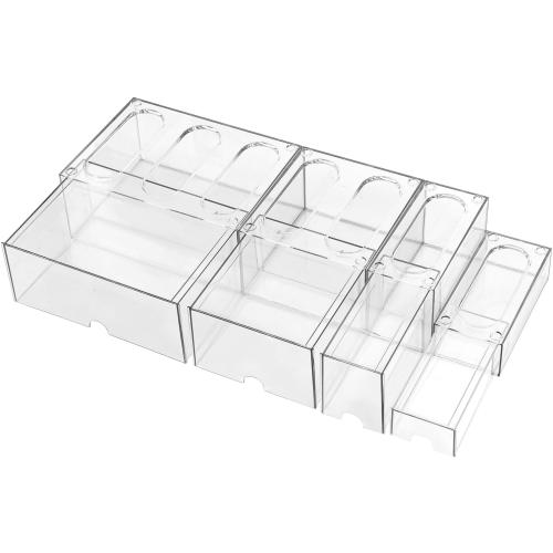 Stackable Storage, Clear Plastic Drawer Storage With 10 Drawers, 4 Different Sizes, Suitable For Desktop, Candy boxesunnels, Cosmetics, Stationery, Jewelry and Organization