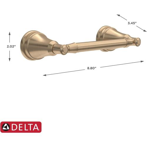 Delta Mylan (1-Pack) Toilet Paper Holder Champagne Bronze Pivoting Tissue Roll Rod, Organization and Storage, Wall Mounteded Gold Bathroom Accessories MYN50-CZ