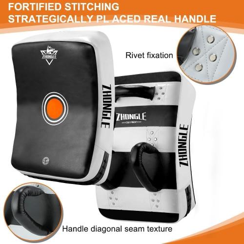 Muay Thai Pads 23in/19in Large Curved Kick Shield with 5in Thickness, Advanced Impact Diffusion, and Superior Grip for MMA, Boxing, Karate, and Taekwondo Training, Heavy Duty