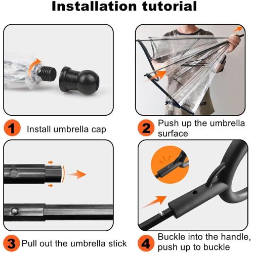 Pet Dog Transparent Umbrella, Clear Folding Adjustable Leash, Keeps Pet Dry in Rain (C Hook)