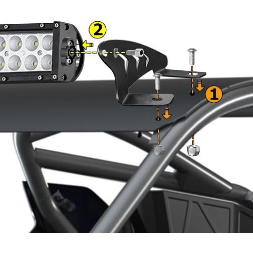 WeiSen 32 LED Light Bar Kit with Plug & Play Wiring Harness Compatible with Polaris RZR PRO R 4 2022-2025, 180W Curved Light and Upper Windshield Mounting Brackets