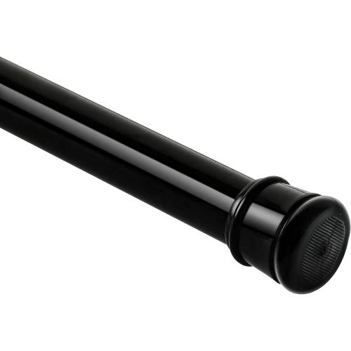 Shower Curtain Rod 56-104 Inch, 1Diameter Spring Long Adjustable Tension Curtain Rods for Bathroom Windows Closet No Drilling No Rust, Black