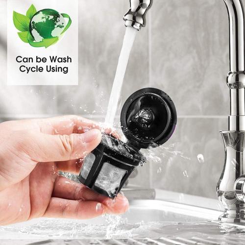 Reusable K Cups, Universal Fit Reusable Coffee Filters with Food Grade Stainless Steel Mesh Eco-Friendly Coffee Pods, for 1.0 and 2.0 Brewers