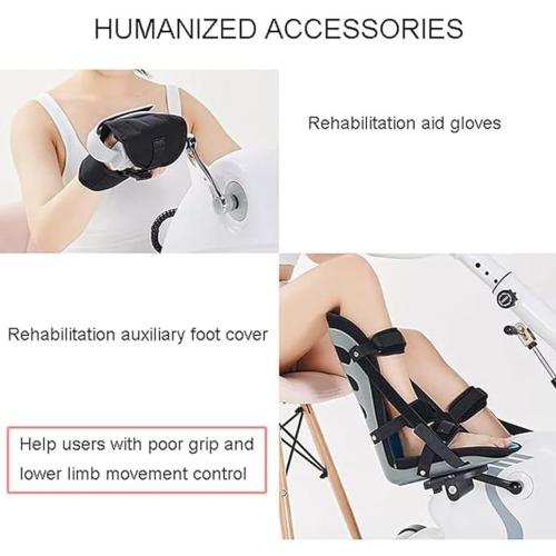 LANGWEI Motorized Pedal Exerciser with Protector Bracket, Electric Exercise Bike with Leg Arm Workout for Elderly Handicapped & Disabled