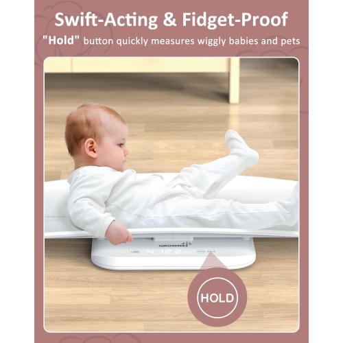 GROWNSY Smart Baby/Pet Scale,Digital Baby Weight Scale with App for Tracking Growth of Infant, Toddler,Puppy,and Cat—Supports Up to 330 lbs, with Hold Function, 27-inch Height Measurement,5 Units