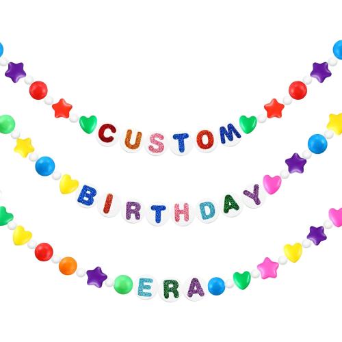 DIY Giant Friendship Bracelet Garland Kit Famous Singer Customizable Party Banner Jumbo Garland Decor Includes Balls Foam Circles Fishing Line Embroidery Needle Letter Stickers