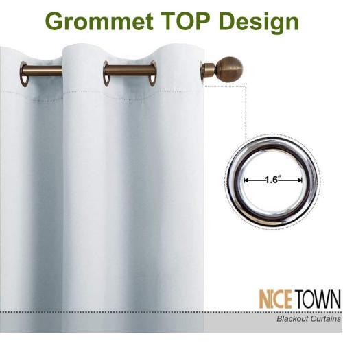 NICETOWN Insulated Sliding Door Curtain-Wide Thermal Blackout Patio Door Curtain Panel, Sliding Door Drapes/Draperies with Grommet Top (1 Piece, Cloud Grey, 70 Wide x 72 Long)