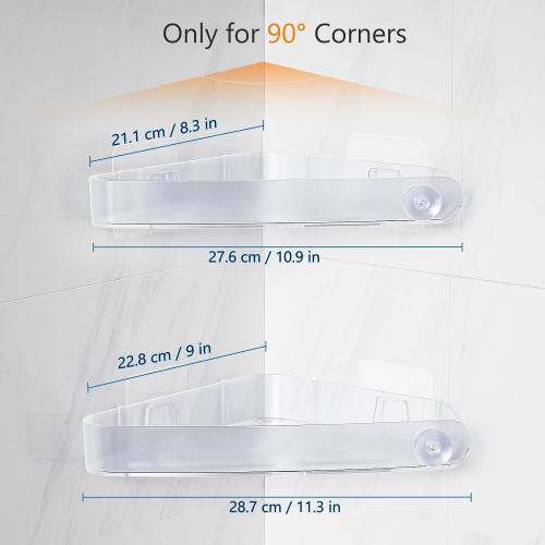 Sotfamily Plastic Shower Caddy Corner (for 90° Only), 4 Pack, Frosted Clear