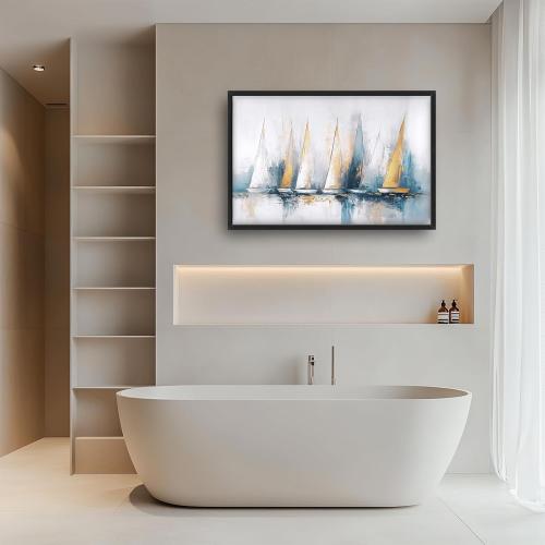 Sailboat Wall Art Abstract Nautical Pictures Wall Decor Framed Canvas Prints Artwork Paintings Home Office Decorations for Living Room Bedroom Dinning Room Corridor 36x24