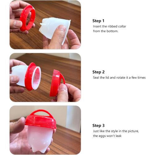 Hard Boiled Egg Maker, 6-Piece Shell-Free Egg Cooker Set, Non-Stick Easy-Clean Multifunctional Egg Boiler Kit, white