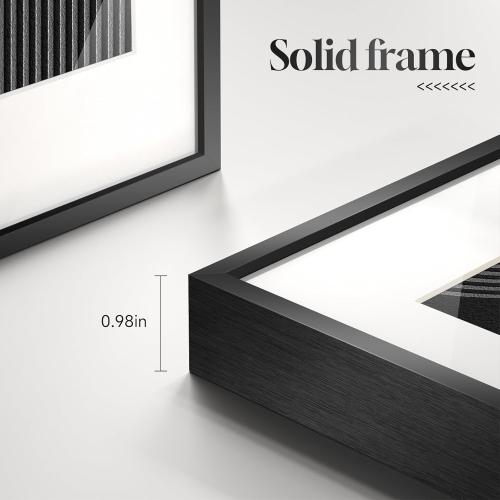 Framed Boho Neutral Abstract Wall Art, Set of 3 Modern Art Prints Paintings Artwork for Walls, Minimalist Black White Brown Geometric Pictures for Living Room, Dining Room, Bedroom Wall Decor 16x24 In