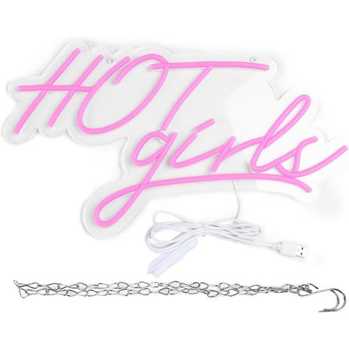 Size 16.1x 9.4 Color Pink You Glow Girl Neon Sign for Wall Decor, Hot Girls LED Light, 16.1 * 9.4 Inch (D069)
