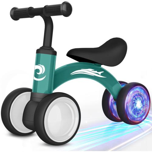 Colorful Lighting Baby Balance Bike Toys for 1 Year Old Boy Girl Gifts, 10-36 Month Toddler Balance Bike, No Pedal 4 Silence Wheels & Soft Seat First Riding on Toys, 1st Birthday Gifts