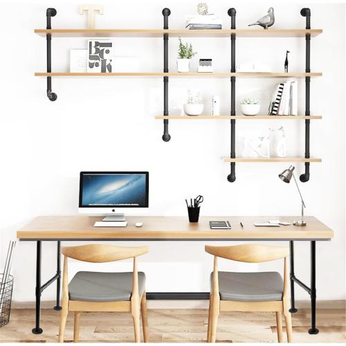 Industrial Pipe Table Leg Set,Metal Legs for Coffee and End Tables, Desks, Nightstand,2Pcs, 28 H × 14 W(Black)