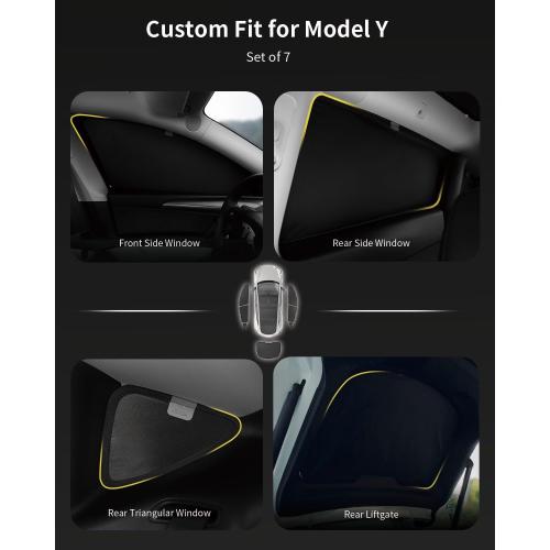 JOWUA Side Rear Lift Gate Window Sunshade Compatible for Tesla Model Y 2021-2024