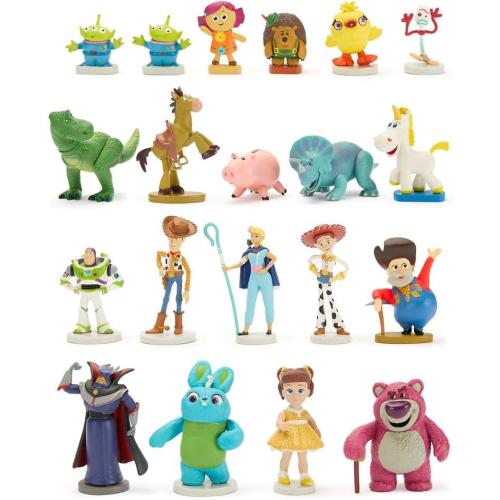 Disney Store Official Toy Story Mega Figure Set- 19 Fully Sculpted Figurines - Includes Woody, Buzz Lightyear, Jessie, Rex, & More - Perfect Pixar Gift for Fans of Toy Figures & Playsets