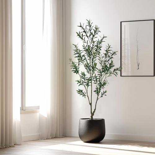 Artificial Olive Tree, 7 ft Tall, for Home Decor, Living Room, Dining Room, Bedroom, Office