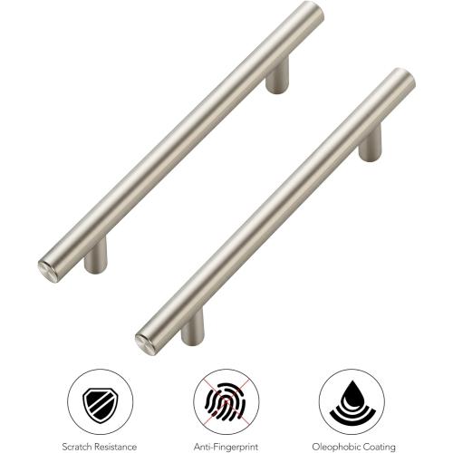 30 Pack | Cabinet Pulls Brushed Nickel Stainless Steel Kitchen Drawer Pulls Cabinet Handles Hole Center with Mounting Template