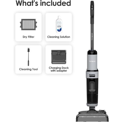 Tineco Floor ONE i5 Stretch Wet Dry Vacuum Cleaner, Vacuum & Mop in One Step, 20kpa Powerful Suction, 180° Lay-Flat Design, Anti-Tangle Design, Dual-Sided Edge Cleaning, Up to 30* Minutes Runtime