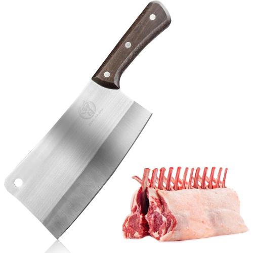 ZENG JIA DAO Meat Cleaver, 7'' Chinese Chef's Kitchen Small Bone Chopping Knife, Heavy Duty Butcher Knife, Full Tang Wengewood Handle chopper, German Stainless Steel, 2025 Chef Gift