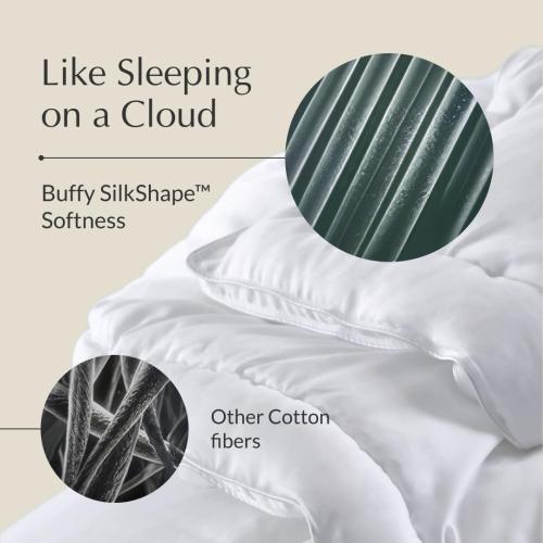 Buffy Cloud Cooling Comforter Queen/Full- White Comforter Queen for Hot Sleepers, Machine Washable Lightweight Fluffy All-Season Temperature-Regulating Eucalyptus Lyocell Duvet Insert