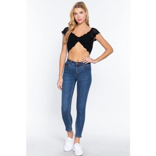 Womens V Neck Warp Front Tie Up Cross Shirt Neck Cutes Cami Tank Deep V Neck Tie Front Crop Shirts Blouse Active USA Medium