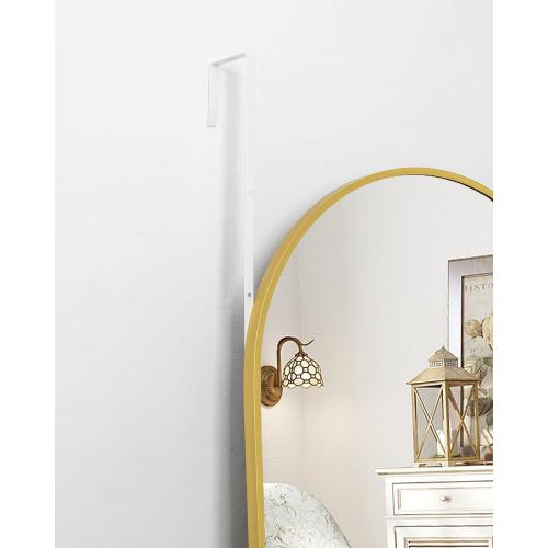 Full Length Mirror Over The Door, 14x 48 Arched Vertical Wall Mirror for Full Body, Hanging Door Mirror, Gold