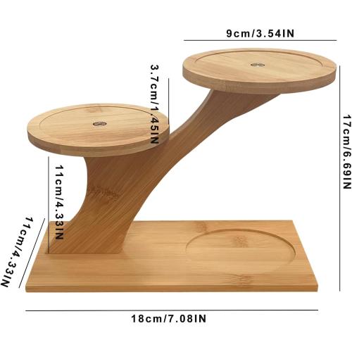 2-Pack Bamboo Mini Plant Stands for Window Sill & Desk, Small Indoor Decorative Shelves - Lightweight Space-Saving Home Office Decor for Living Room, Bedroom, Tabletop