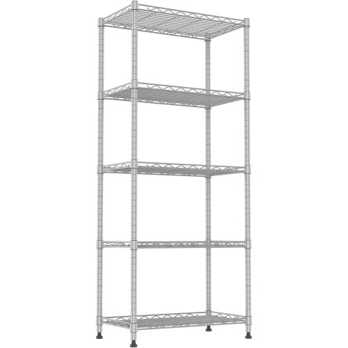 REGILLER 5-Wire Shelving Metal Storage Rack Adjustable Shelves,Standing Storage Shelf Units for Laundry Bathroom Kitchen Pantry Closet(Silver,11.8 D x 21.2 W x 53.5 H)
