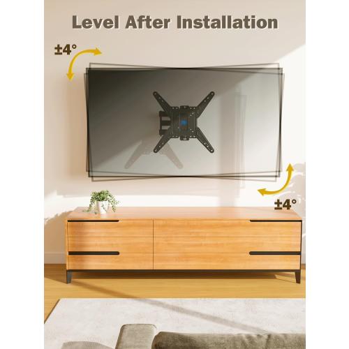 Mounting Dream UL Listed TV Wall Mount for Most 26-55 Inch TVs, Full Motion TV Mount with Perfect Center Design, Articulating Wall Mount TV Bracket Swivel and Tilt, Max VESA 400x400mm, Up to 77LBS