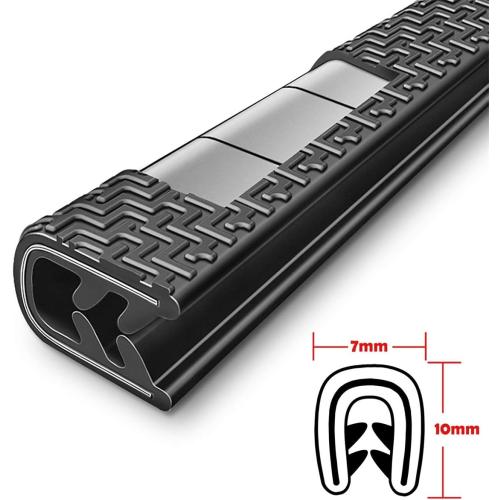 Universal Car Door Guards 33Ft(10M), Rubber U Shape Edge Trim Protection Strip, Black No-Glue Design Fits Most Vehicles